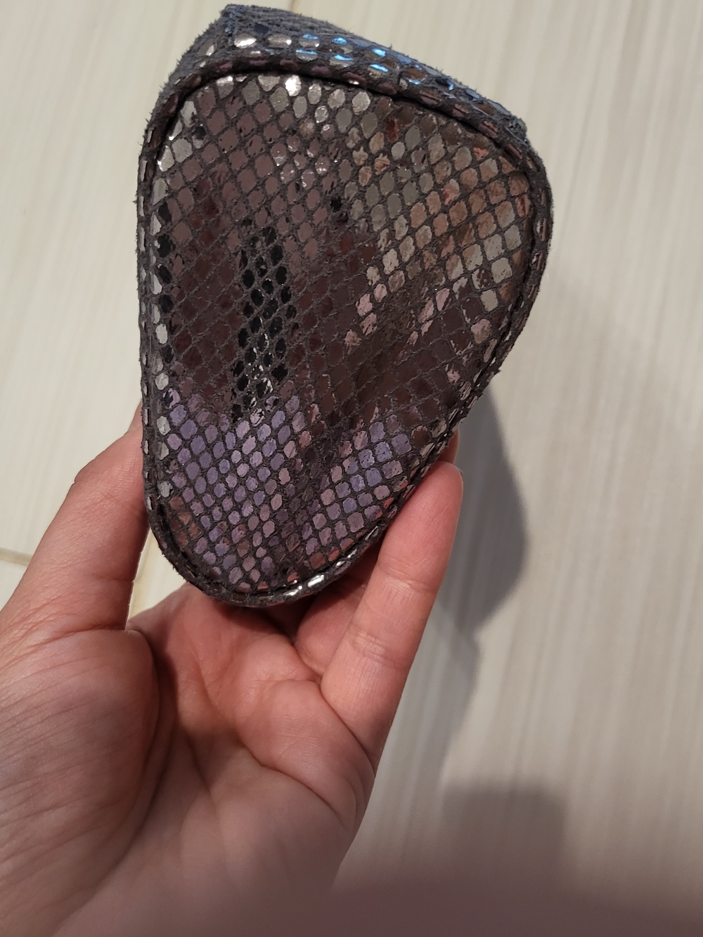 Michael Kors Metallic Snake-Embossed Cosmetic Pouch in Silver - Picture 5 of 9